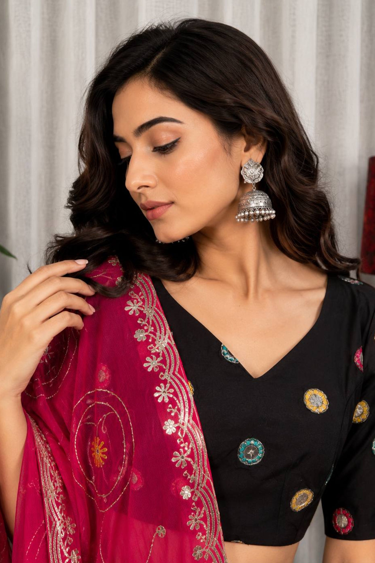 Black Art Silk Sequin Embroidered Chaniya Choli