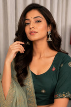Bottle Green Art Silk Sequin Embroidered Chaniya Choli