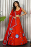 Orange Art Silk Sequin Embroidered Chaniya Choli