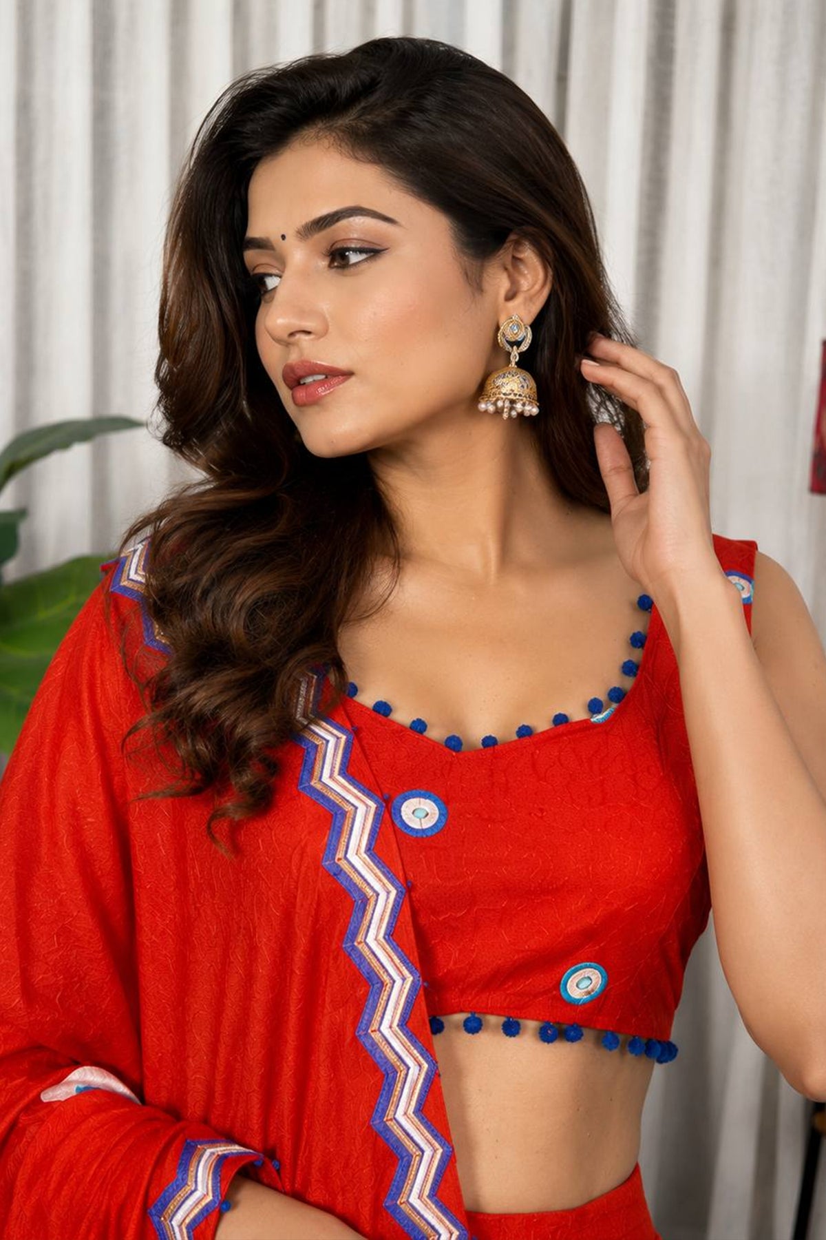 Orange Art Silk Sequin Embroidered Chaniya Choli