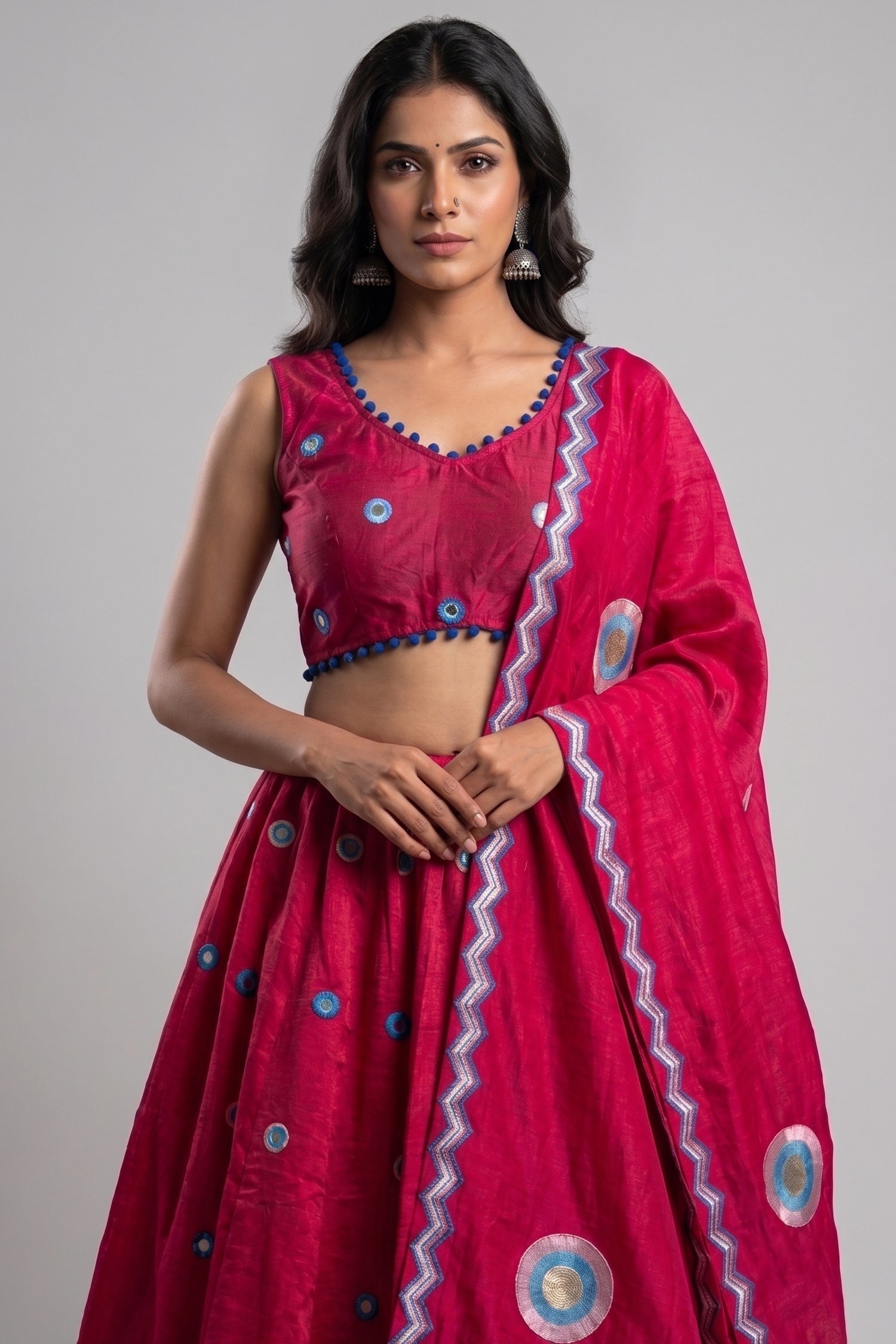 Pink Art Silk Sequin Embroidered Chaniya Choli Secondary image