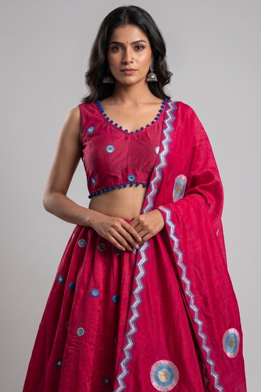 Pink Art Silk Sequin Embroidered Chaniya Choli