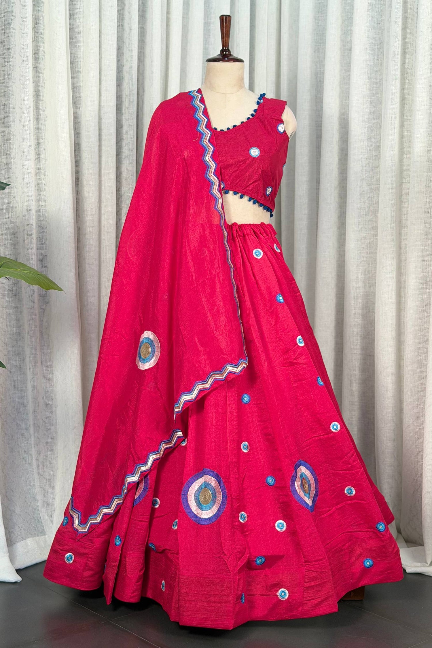 Pink Art Silk Sequin Embroidered Chaniya Choli