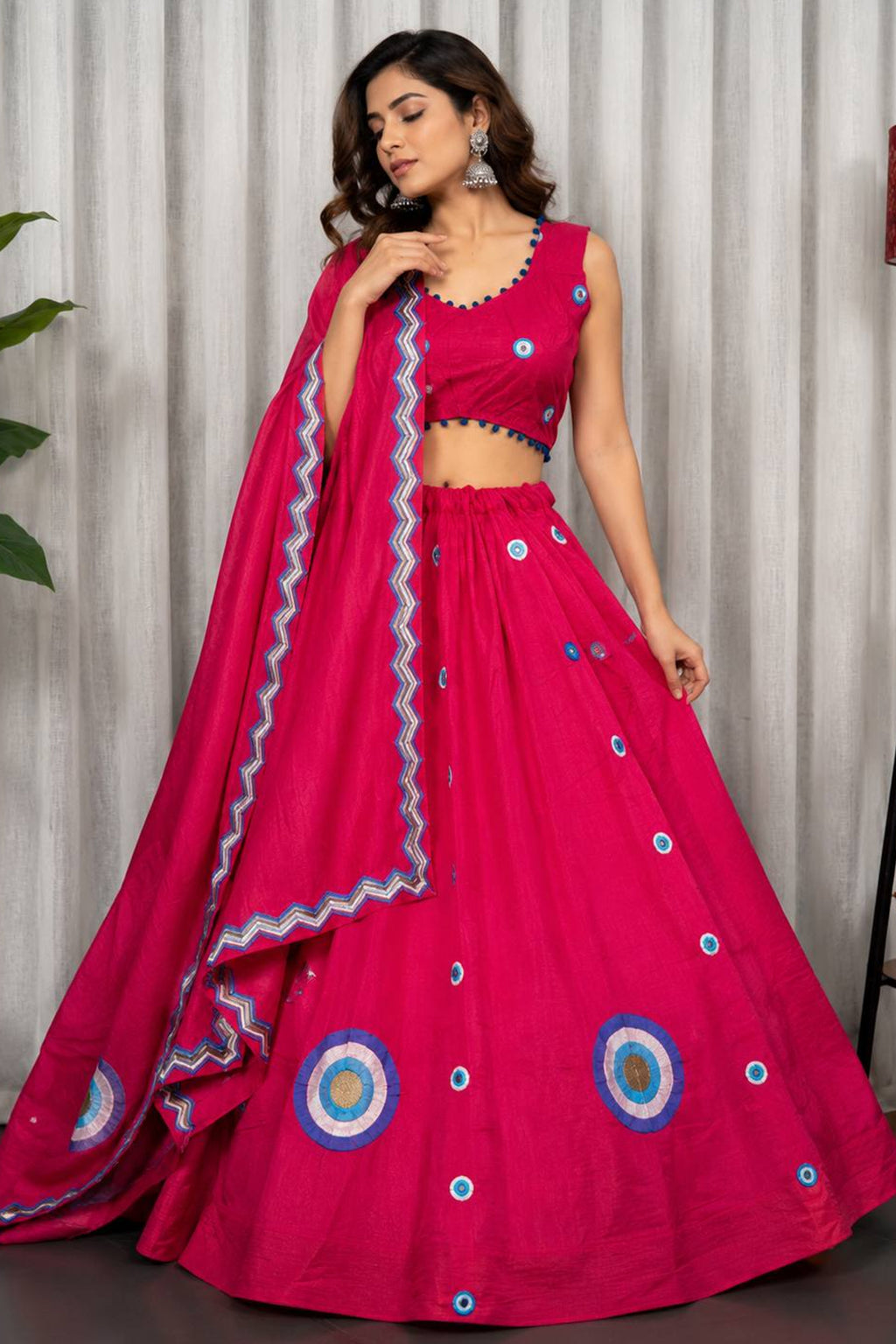 Pink Art Silk Sequin Embroidered Chaniya Choli