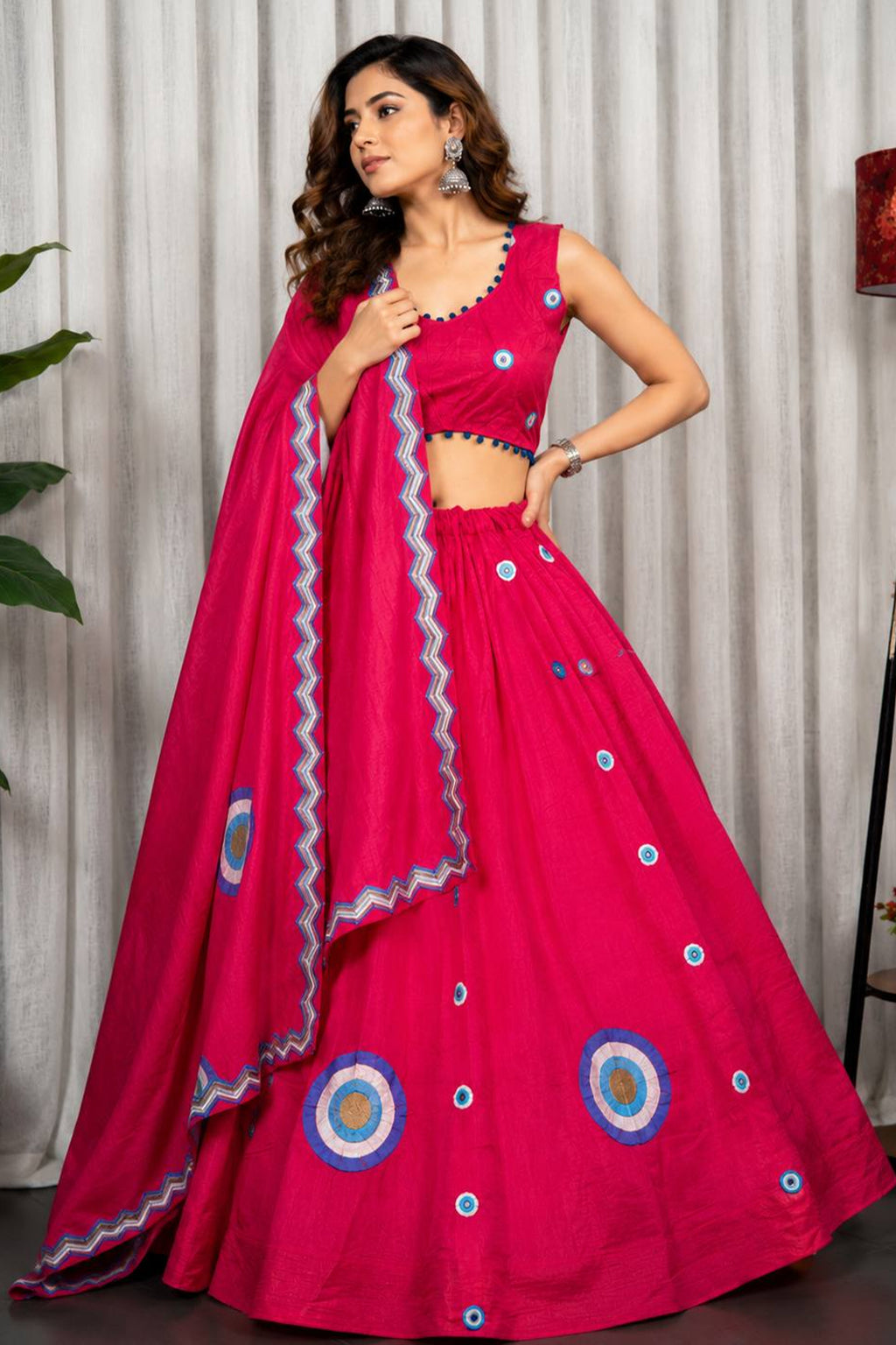 Pink Art Silk Sequin Embroidered Chaniya Choli