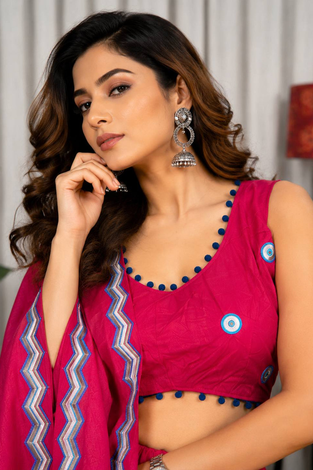 Pink Art Silk Sequin Embroidered Chaniya Choli