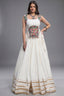 White Rayon Mirror and Gota Patti Work Lehenga Choli