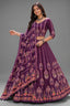 Purple Cotton Rayon Jharokha Printed Lehenga Choli