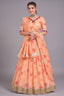 Elegant Peach Printed Lehenga Choli