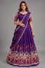 Purple Tussar Silk Kalamkari Printed Lehenga