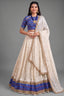 Off White Tussar Silk Lehenga with Patola Border