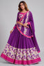 Purple Rayon Floral Printed Lehenga