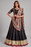 Black Chanderi Gota Patti Lehenga with Printed Dupatta