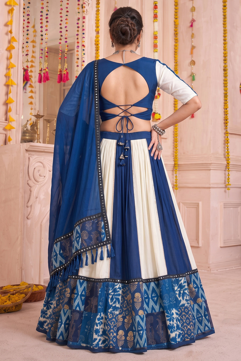 Multi Colored Rayon Printed Lehenga