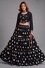 Black Cotton Elephant Printed Lehenga with Shell Detailing Blouse