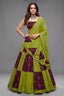 Green and Maroon Rayon Printed Chaniya Choli