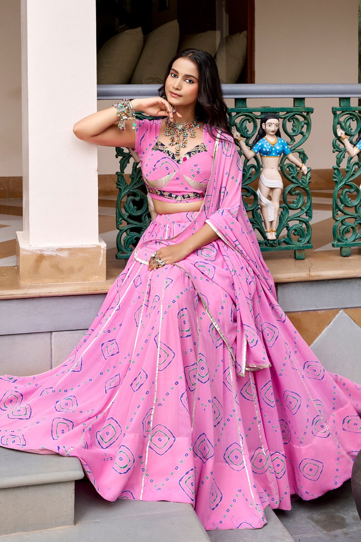 Light Pink Georgette Chaniya Choli