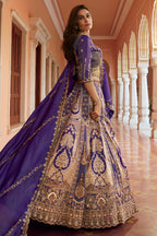Royal Purple Banarasi Silk Swarovski & Zari Work Lehenga Choli