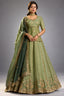 Green Organza Embroidered Lehenga Choli