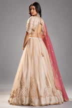 Ivory Organza Embroidered Lehenga Choli