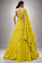 Yellow Georgette Embroidered Lehenga Choli with Sequined Dori Work