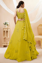 Yellow Georgette Embroidered Lehenga Choli with Sequined Dori Work
