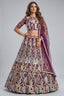 Deep Wine Soft Net Thread & Sequins Embroidered Lehenga Choli