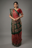Maroon Gaji Silk Traditional Gharchola with Contrast Pallu and Border - maroon silk saree