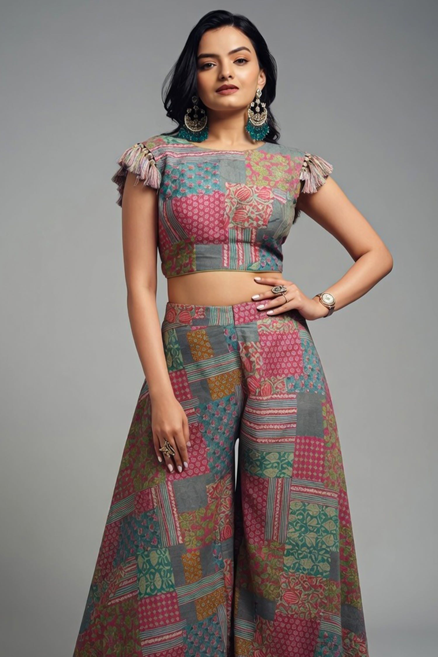 Multi Colored Muslin Printed Co-Ord Set Secondary image