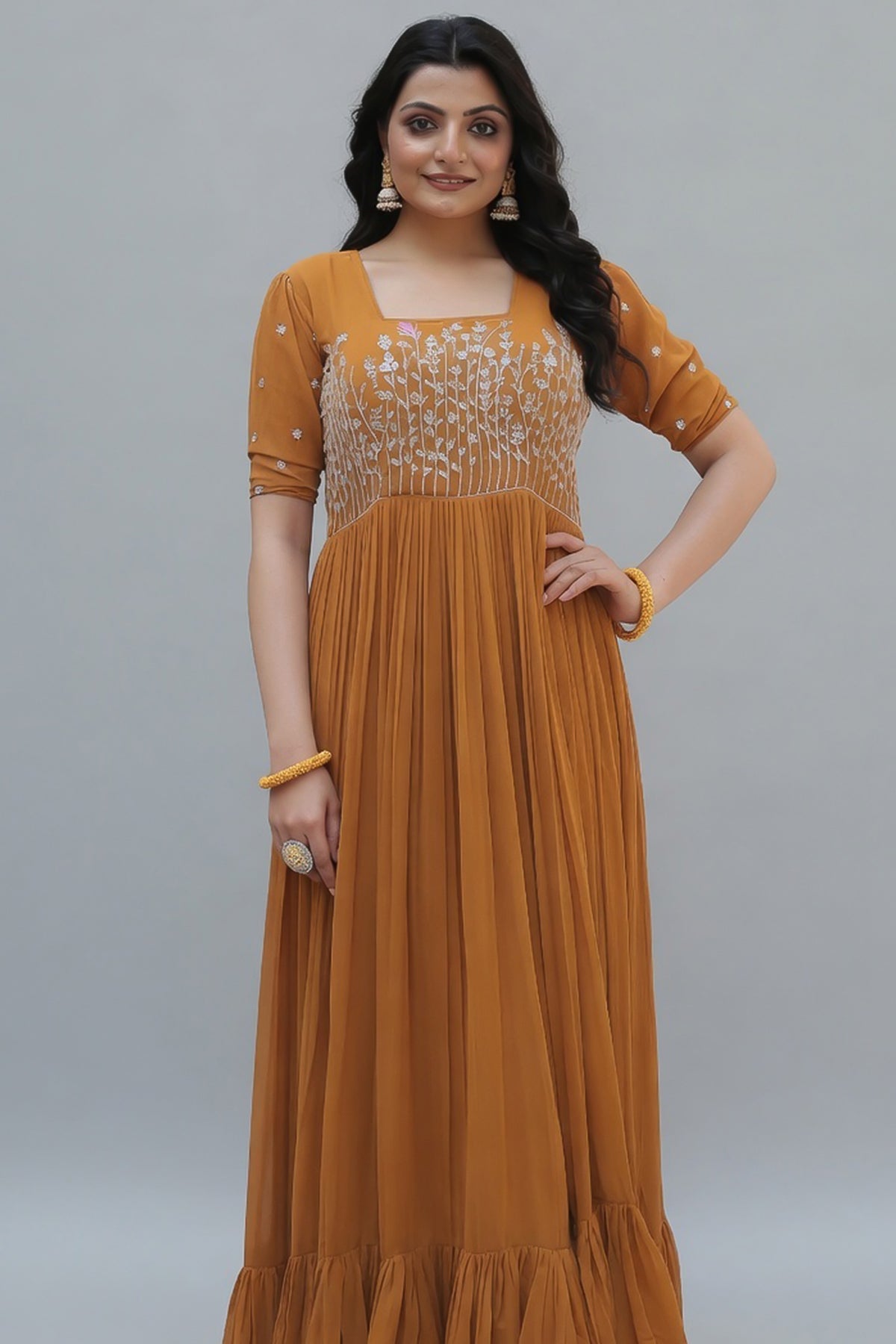 Georgette Embroidered Anarkali Kurti