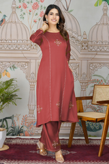 Gaji Silk Printed Straight Cut A Line Kurti Set