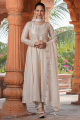 Art Silk Embroidered Anarkali Kurti Set