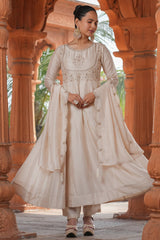 Art Silk Embroidered Anarkali Kurti Set
