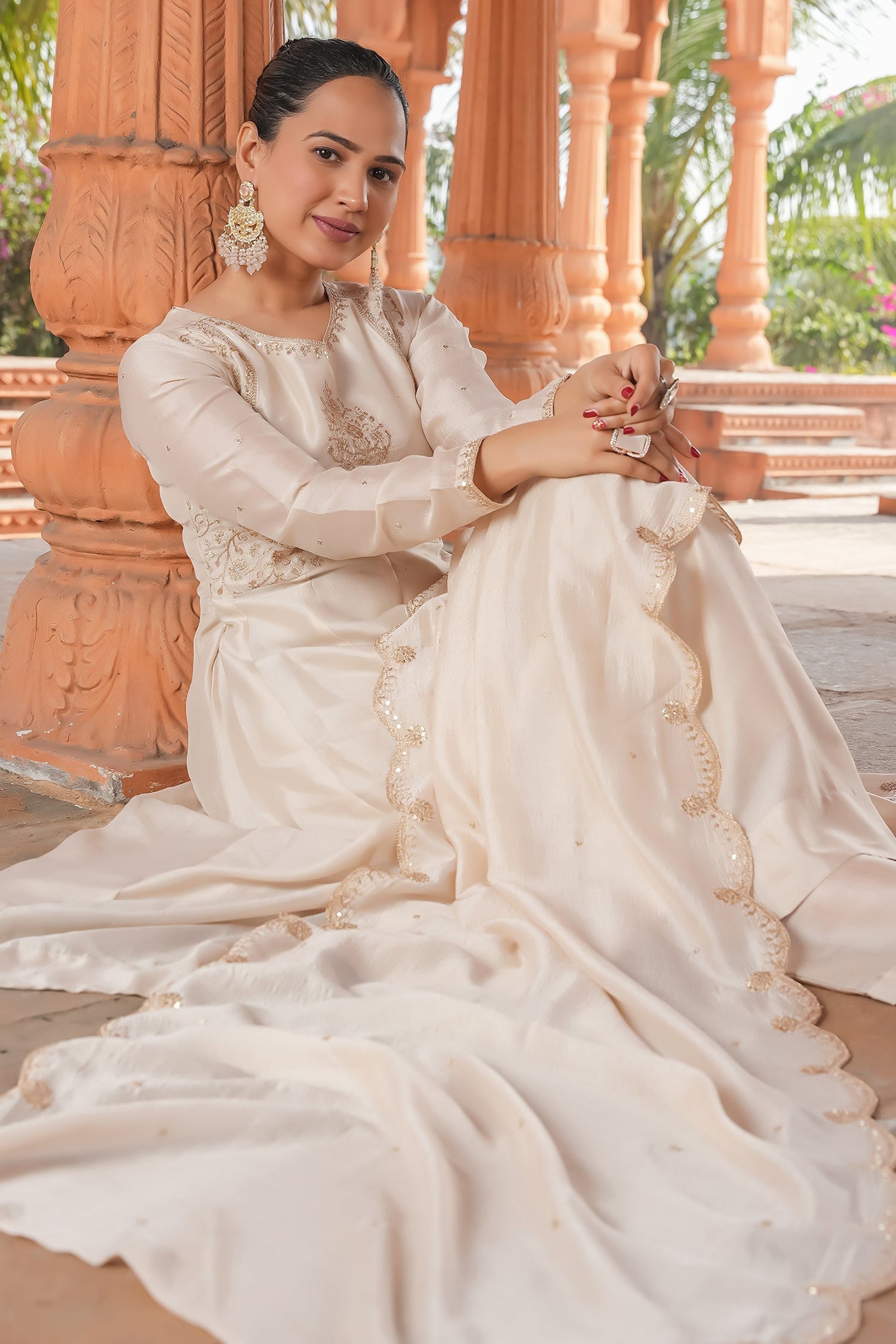 Art Silk Embroidered Anarkali Kurti Set