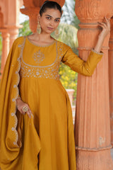 Art Silk Embroidered Anarkali Kurti Set