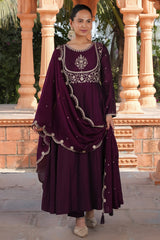 Art Silk Embroidered Anarkali Kurti Set