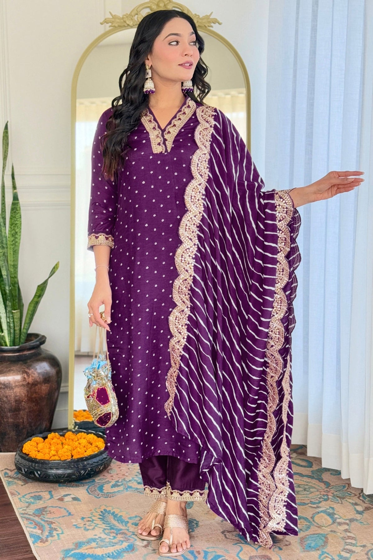 Art Silk Embroidered Straight Cut Kurti Set