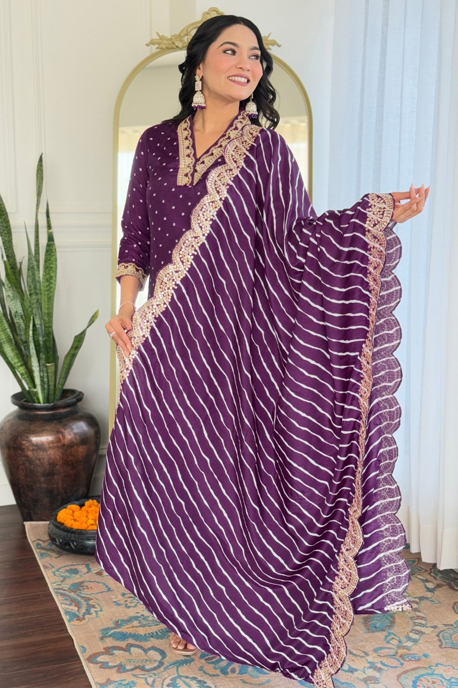Art Silk Embroidered Straight Cut Kurti Set
