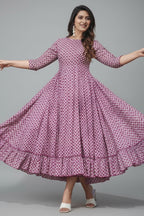 Dark Pink Rayon Digital Printed Kurti - pink rayon saree