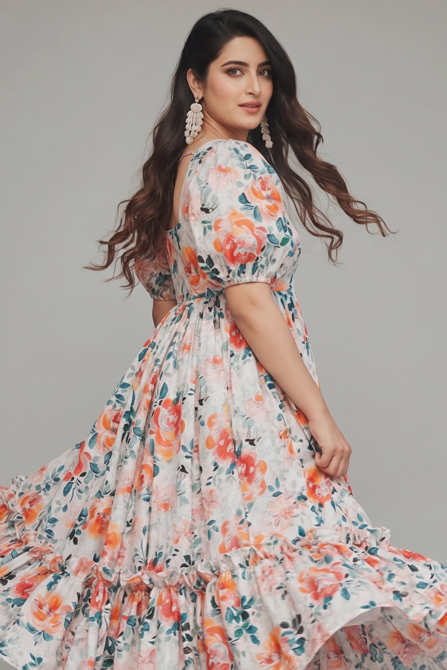 Off White Rayon Digital Printed Kurti Secondary image
