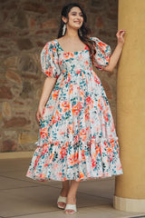 Off White Rayon Digital Printed Kurti