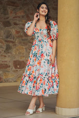 Off White Rayon Digital Printed Kurti