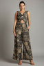 Black Muslin Fancy Printed Jumpsuit - black muslin saree