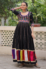 Black Rayon Kurti with Kachchi Work