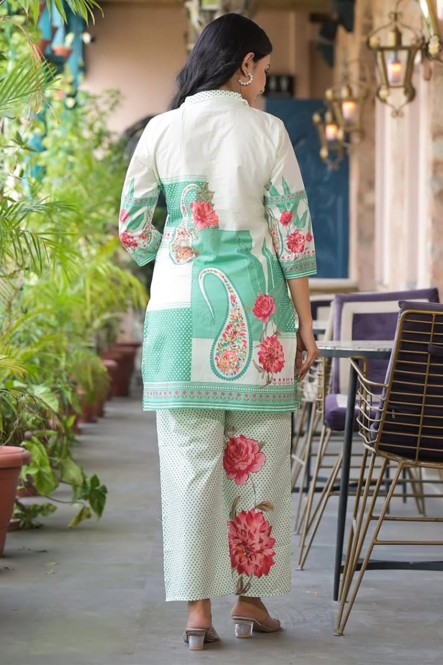 Blue and White Printed Co-Ord Set
