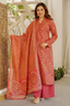Terracotta Brick Intricate Motif Printed Cotton Kurti Set