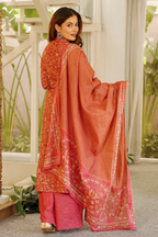 Terracotta Brick Intricate Motif Printed Cotton Kurti Set