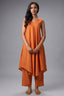 Radiant Orange Asymmetric Tunic Set