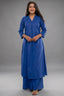 Azure Blue Relaxed Fit Kurti with Bottom Set