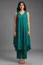 Emerald Rama Asymmetric Pure Cotton Kurti with Bottom